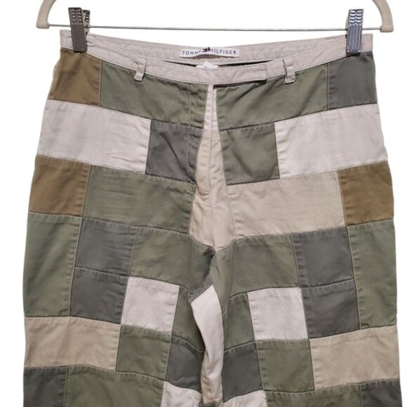 RARE Vintage 2000 Tommy Hilfiger Pants Rare Wide Leg Patchwork Panels - Picture 3 of 16